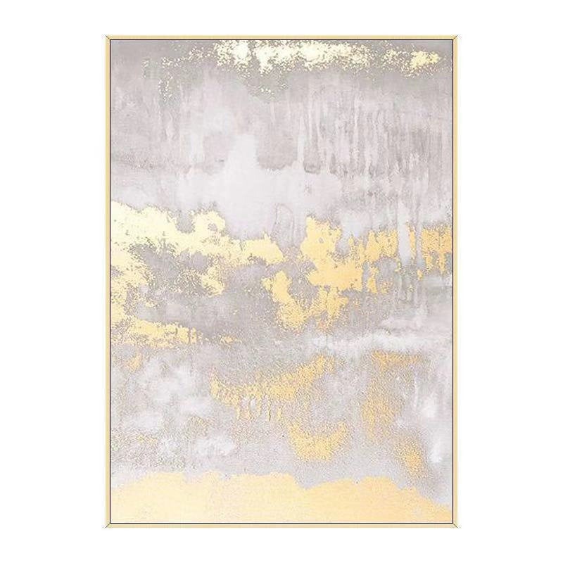 Leaf Hand-Painted Gold - large black and white wall art